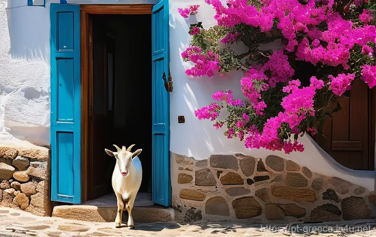 그리스에서 운전할 때 유의할 점 - **Prompt:** A vibrant, sunny afternoon scene featuring a winding coastal road in Greece. A modern, c...