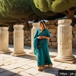 Home 18 그리스 로마 신화 차이점 - A detailed scene of ancient Greek city-states during a vibrant festival honoring Athena, featuring e...